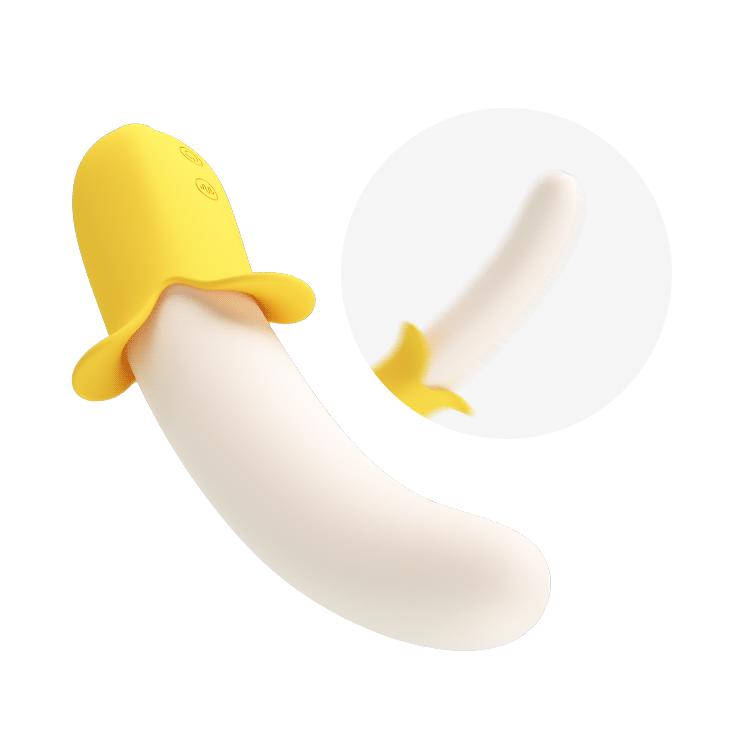​Dual-Power Banana Massager: 3 Thrusting & 7 Vibration Modes | Silicone Body